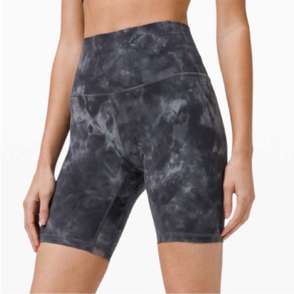 Lululemon Align Short 8" *Diamond Dye biker space tie dye grey black high rise 4 - Picture 1 of 14